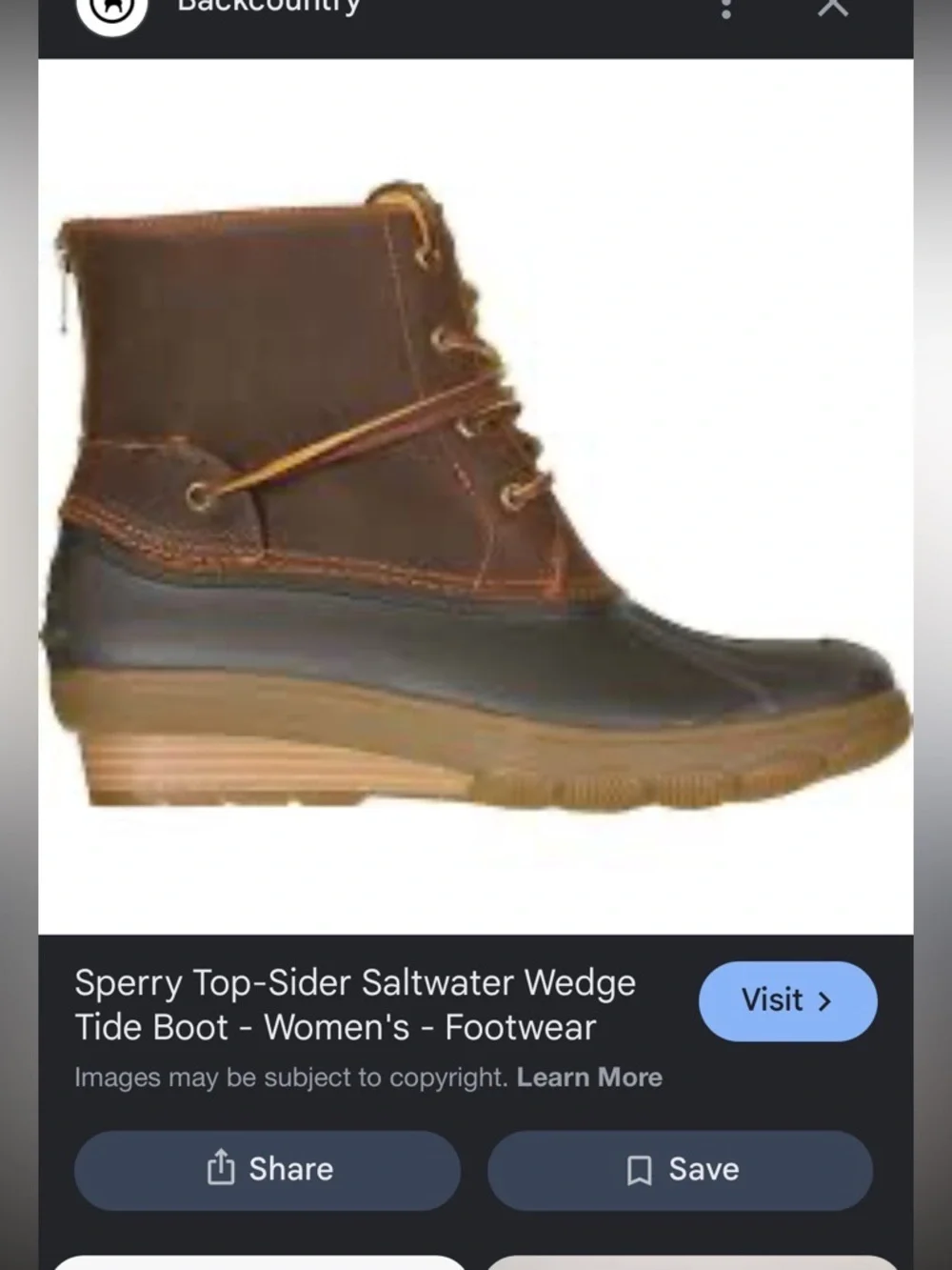Sperry leather wedge tide boot womens 8
